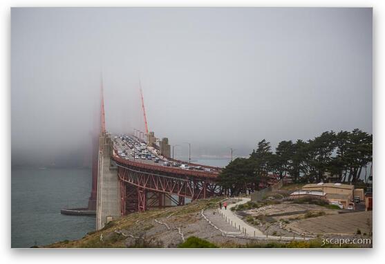 Golden Gate Bridge Shrouded in Fog Fine Art Metal Print