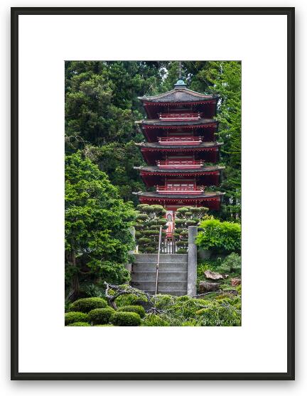 Pagoda in Japanese Tea Garden - Golden Gate Park Framed Fine Art Print