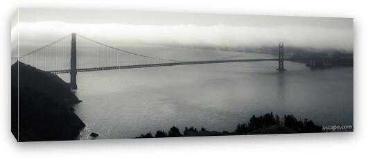 Golden Gate Bridge Foggy Panoramic Fine Art Canvas Print