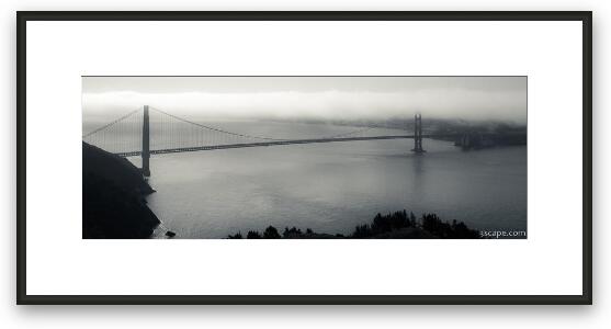 Golden Gate Bridge Foggy Panoramic Framed Fine Art Print
