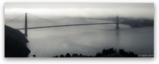 Golden Gate Bridge Foggy Panoramic Fine Art Metal Print