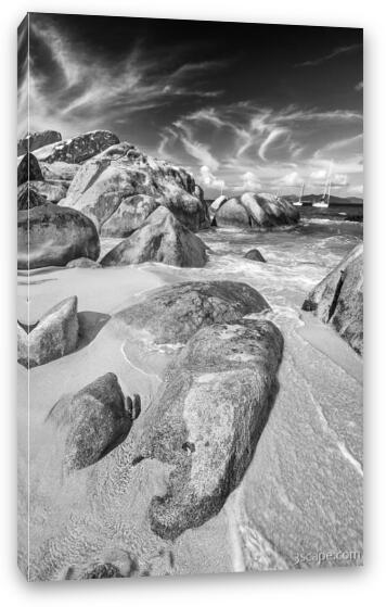 The Baths in Black and White Fine Art Canvas Print
