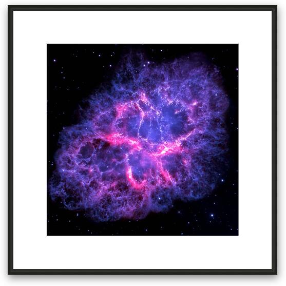 Crab Nebula in Blue Framed Fine Art Print