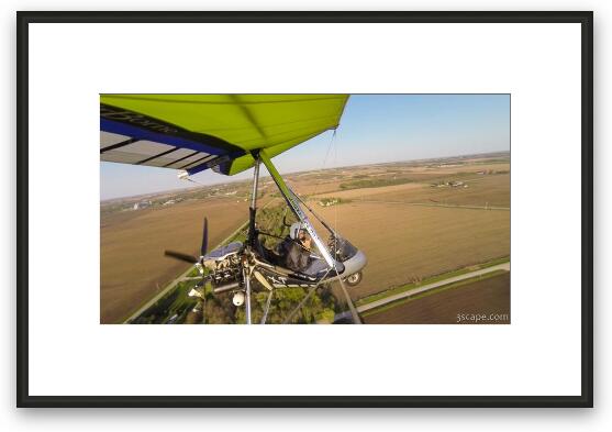 Trike Flying Selfie Framed Fine Art Print