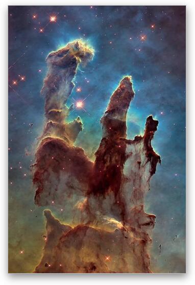 Hubble Pillars of Creation HD Tall Fine Art Metal Print