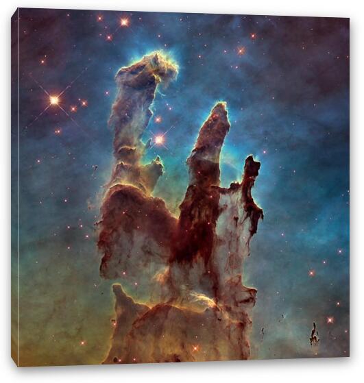 Hubble Pillars of Creation HD Square Fine Art Canvas Print
