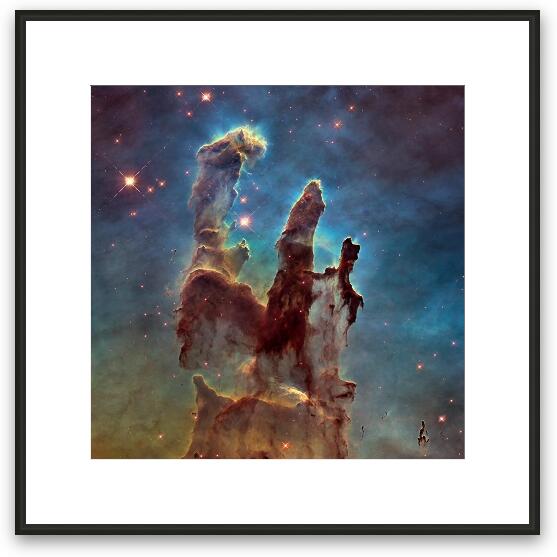 Hubble Pillars of Creation HD Square Framed Fine Art Print