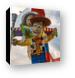 Woody and Buzz Lightyear at Lego store Canvas Print