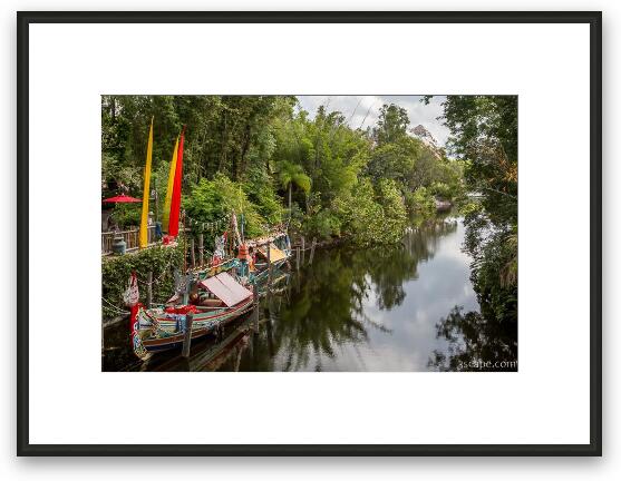 Boats on Discovery River Framed Fine Art Print