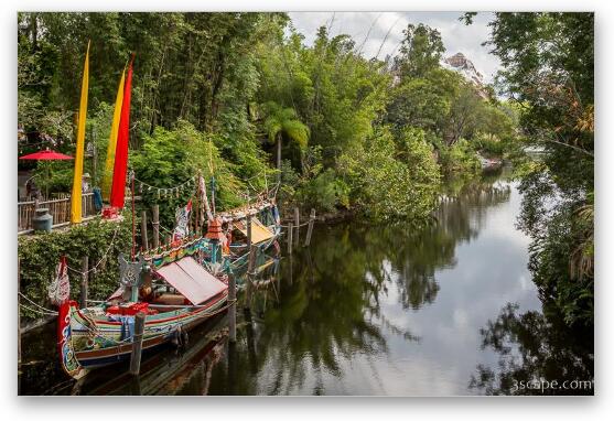 Boats on Discovery River Fine Art Metal Print