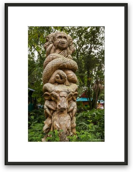 Animal Totem Pole Framed Fine Art Print