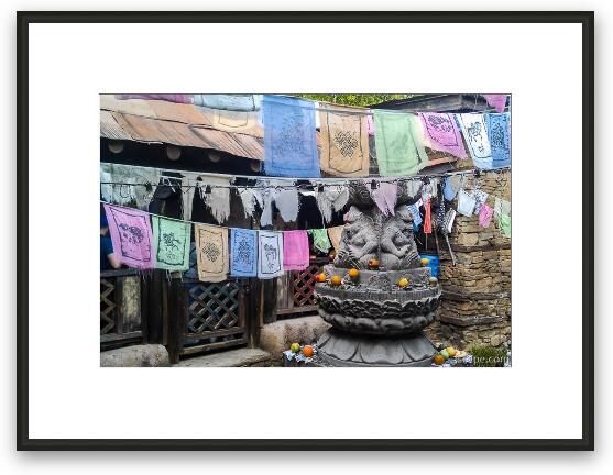 Nepalese Prayer Flags at Everest ride Framed Fine Art Print