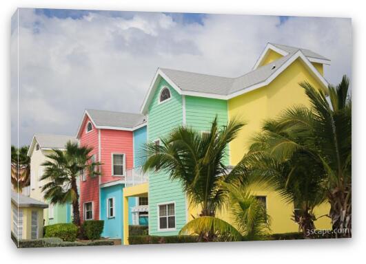 Colorful island homes Fine Art Canvas Print